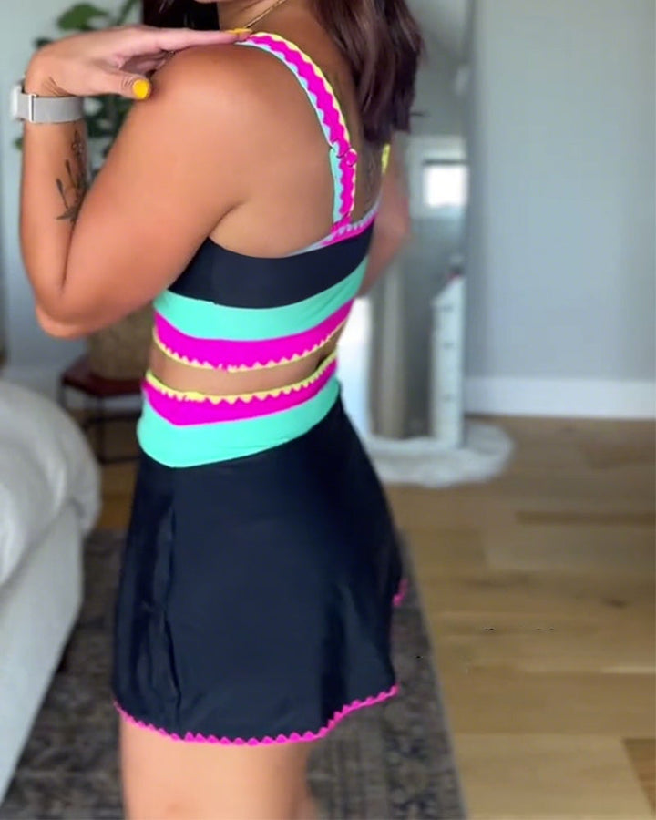 Myra | Elegante conjunto de tres piezas Color Block
