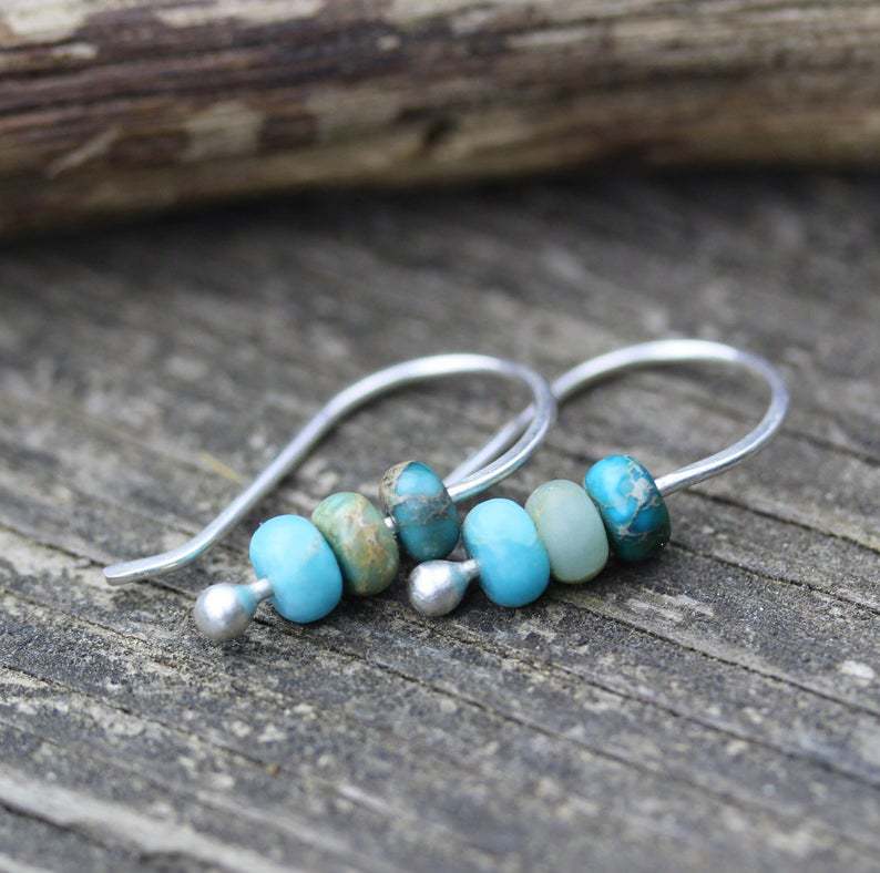Pendientes retro de turquesa