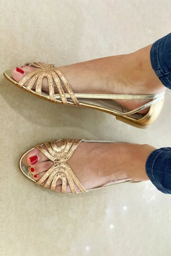 Eleonora | Sandalias Doradas Luz