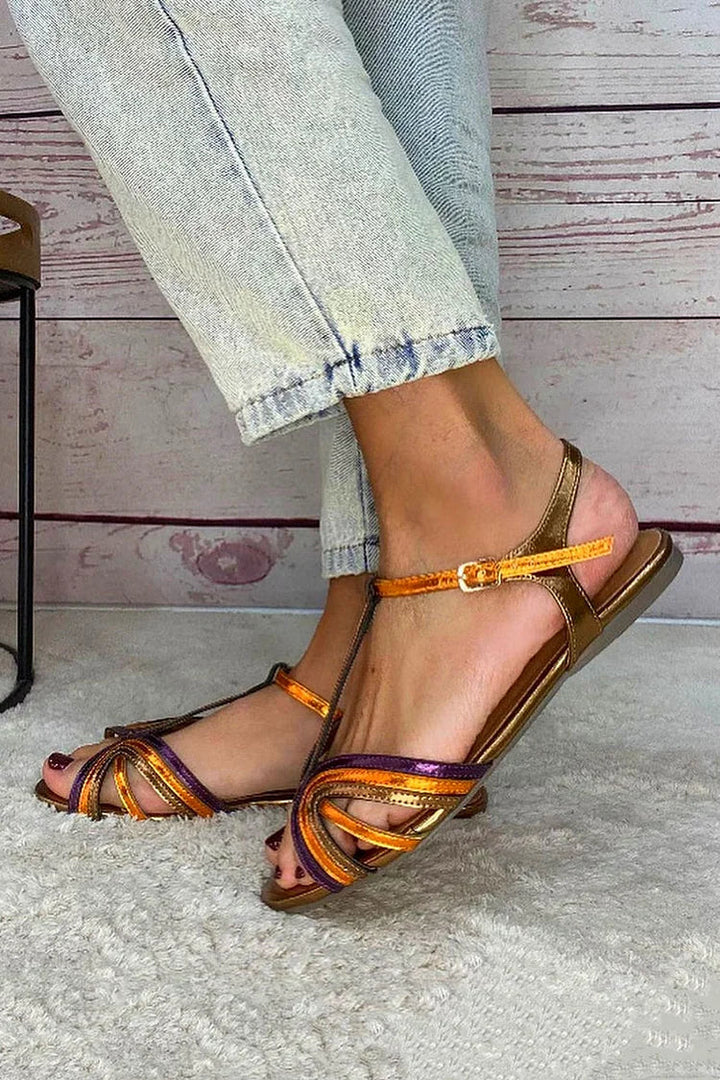 Sandalias Viviana en colores mediterráneos