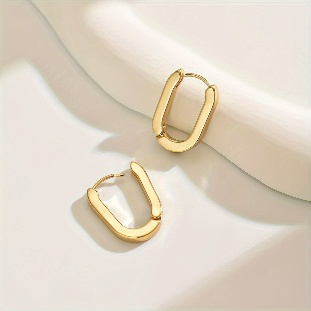 Pendientes de aro elegantes de forma geométrica