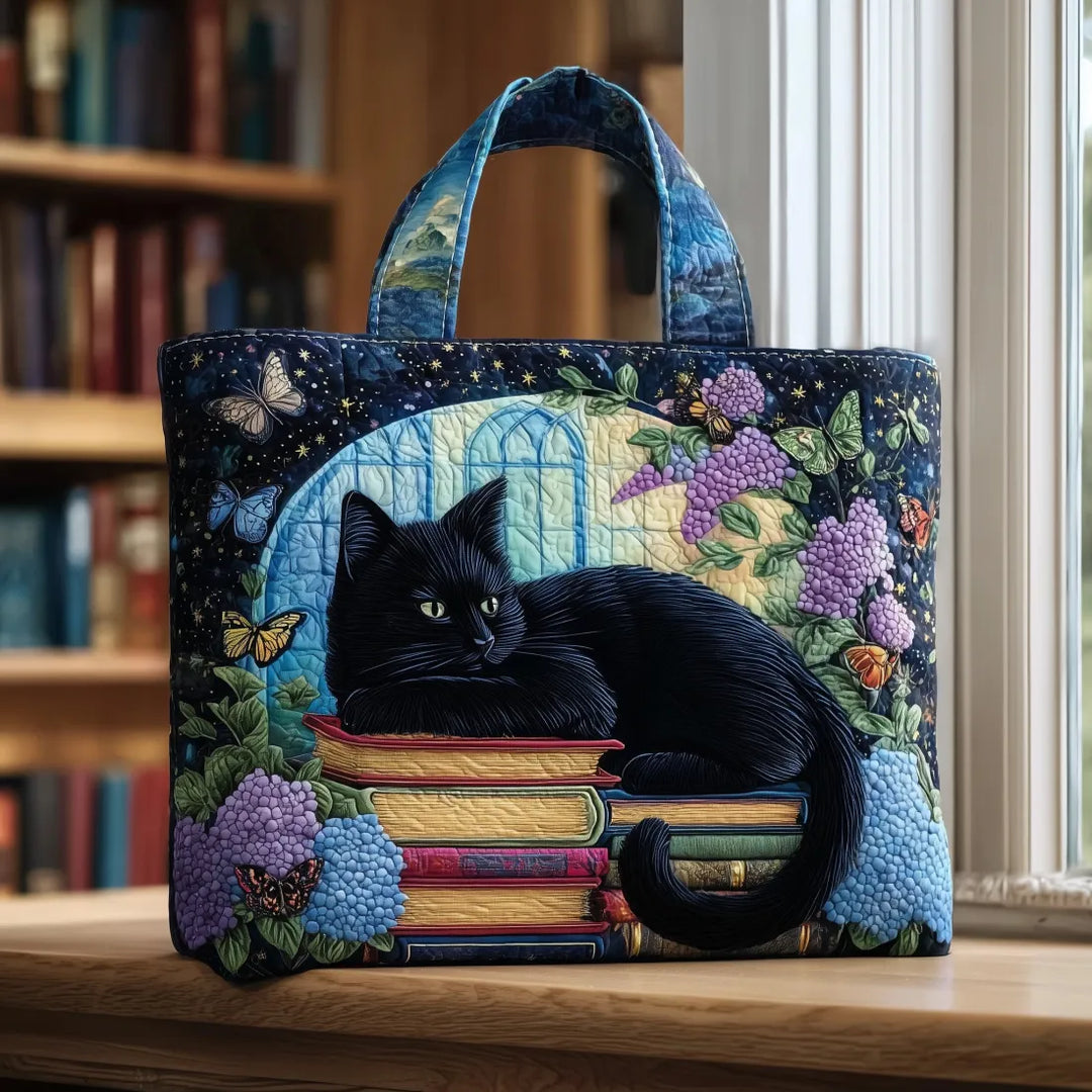 Bolso artesanal - Gato Negro sobre los Libros