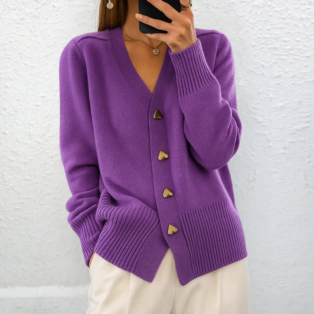 Lydia™ | Suéter elegante con botones en forma de corazón