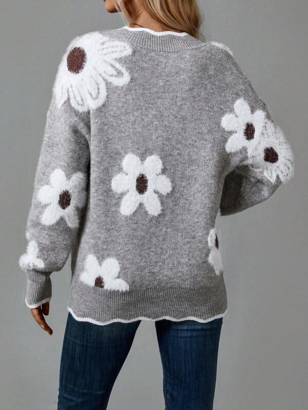 Belinha - Blusa elegante con escote en V y estampado floral
