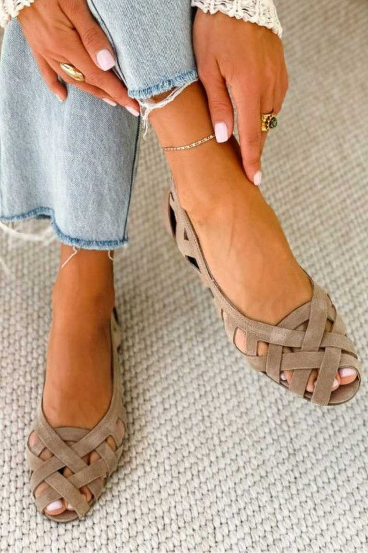 Kathy - Sandalias de cuero trenzadas sin hebillas