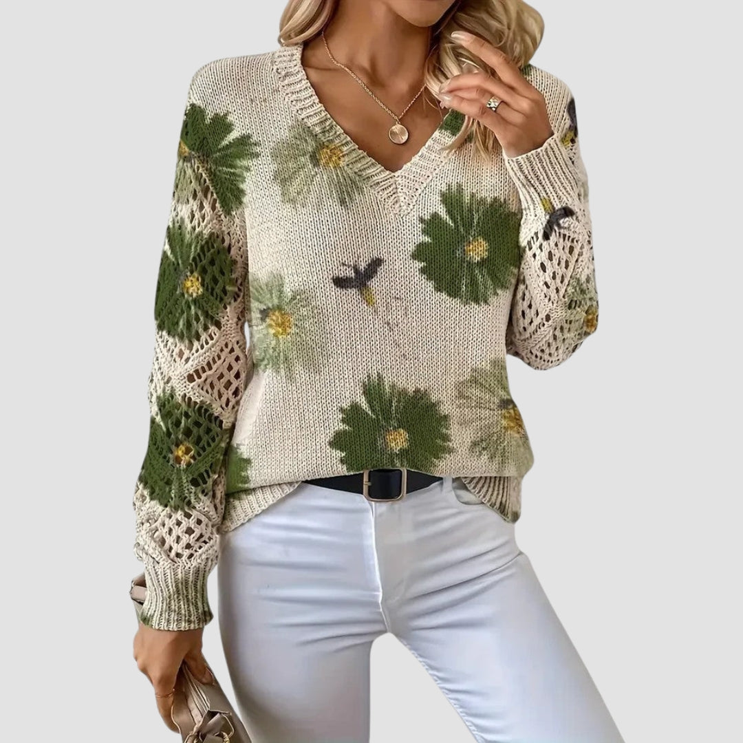 Martina™ | Suéter elegante con estampado floral