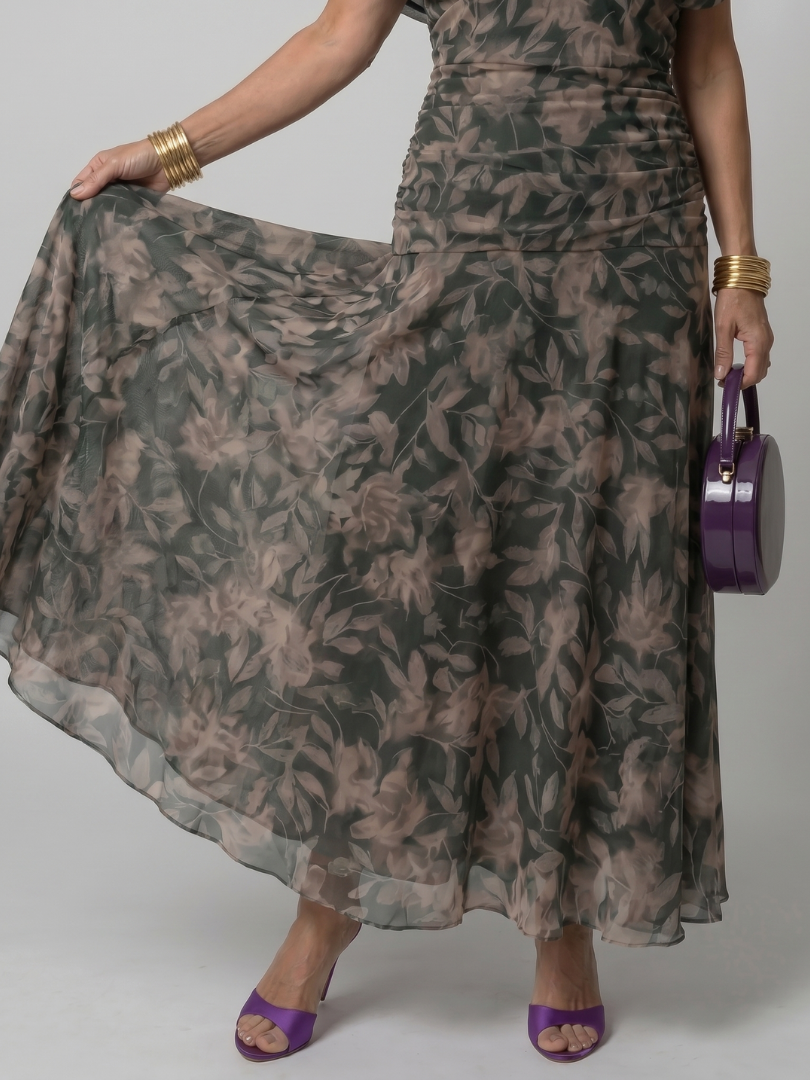 Calen | Vestido Midi Casual con Hombros Descubiertos