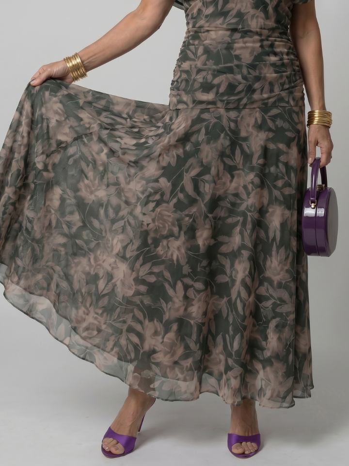 Calen | Vestido Midi Casual con Hombros Descubiertos