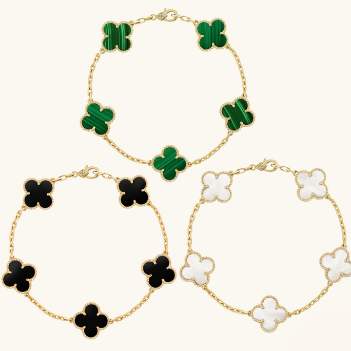 Conjunto de pulsera de trébol de 3 piezas
