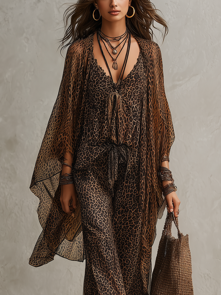 Conjunto Luxe Boho de Leopardo de 3 Piezas