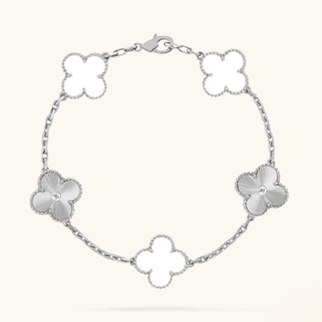 KLEEBLATT | Pulsera Blanco/Plata