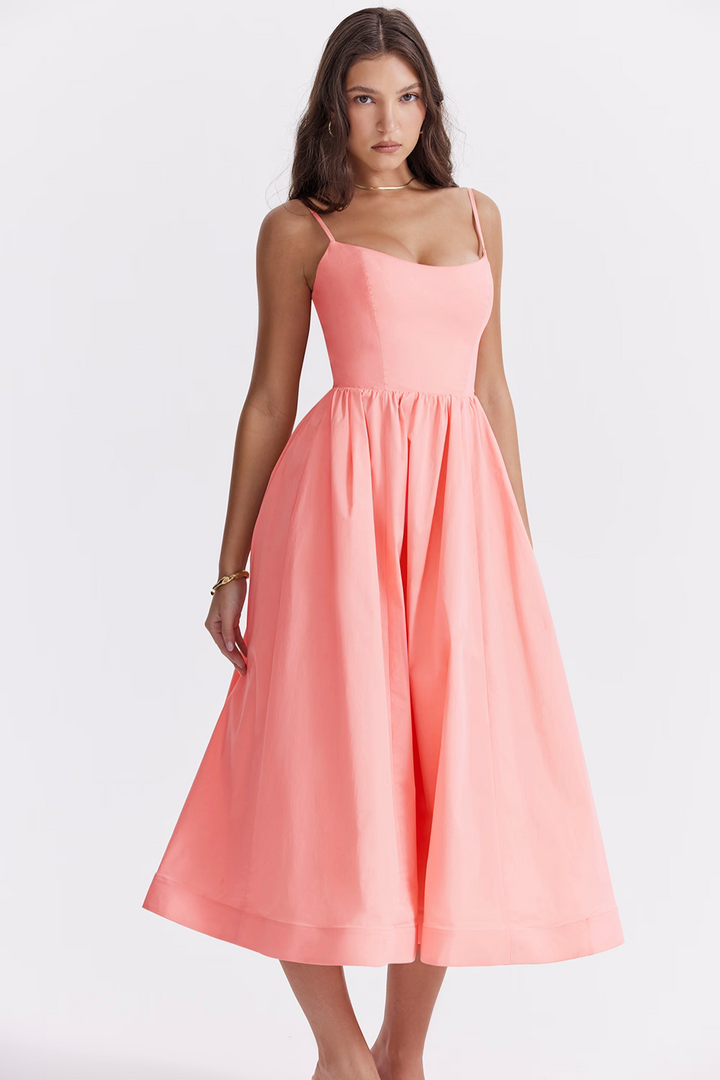 ESTELLE | Vestido Midi Verano Elegante Corsé