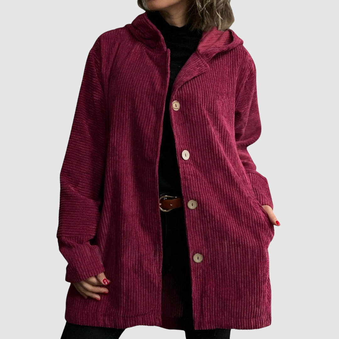 Stella - Chaqueta de terciopelo cómoda con capucha