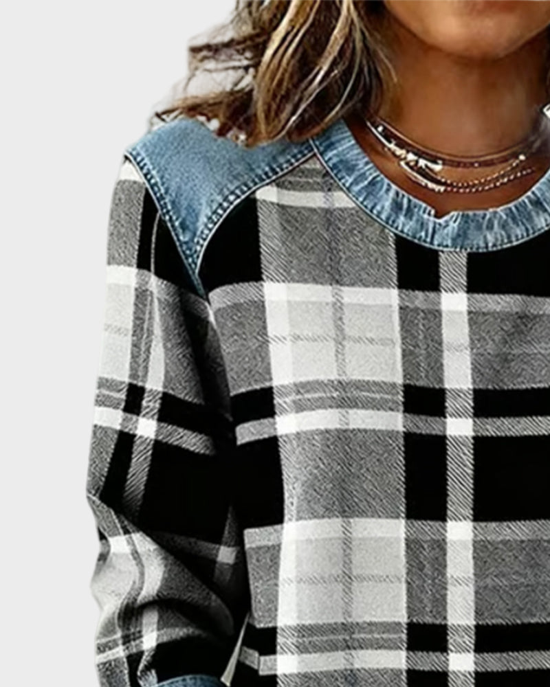 Ivy – Sudadera de Motivo Patchwork para Mujer