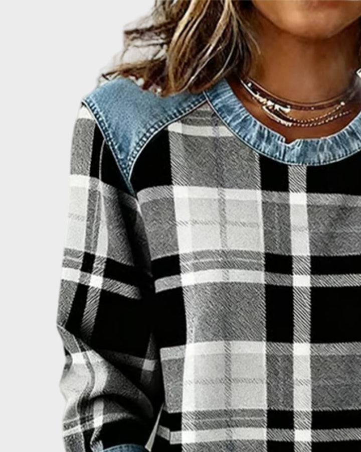 Ivy – Sudadera de Motivo Patchwork para Mujer