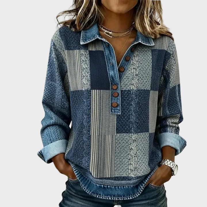Sientje - Sudadera de patchwork en colores bloqueados