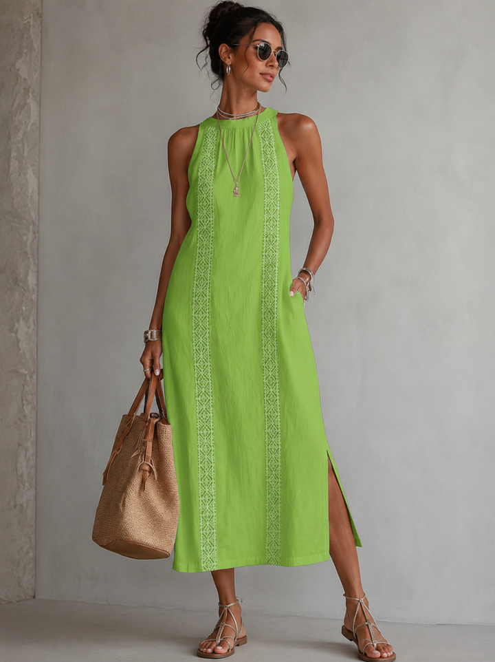 Marit | Vestido bordado ligero y que disimula el vientre con bolsillos