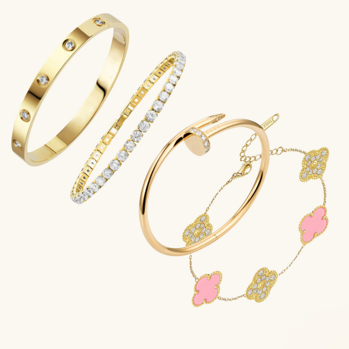 Conjunto de pulseras de 4 piezas - Oro