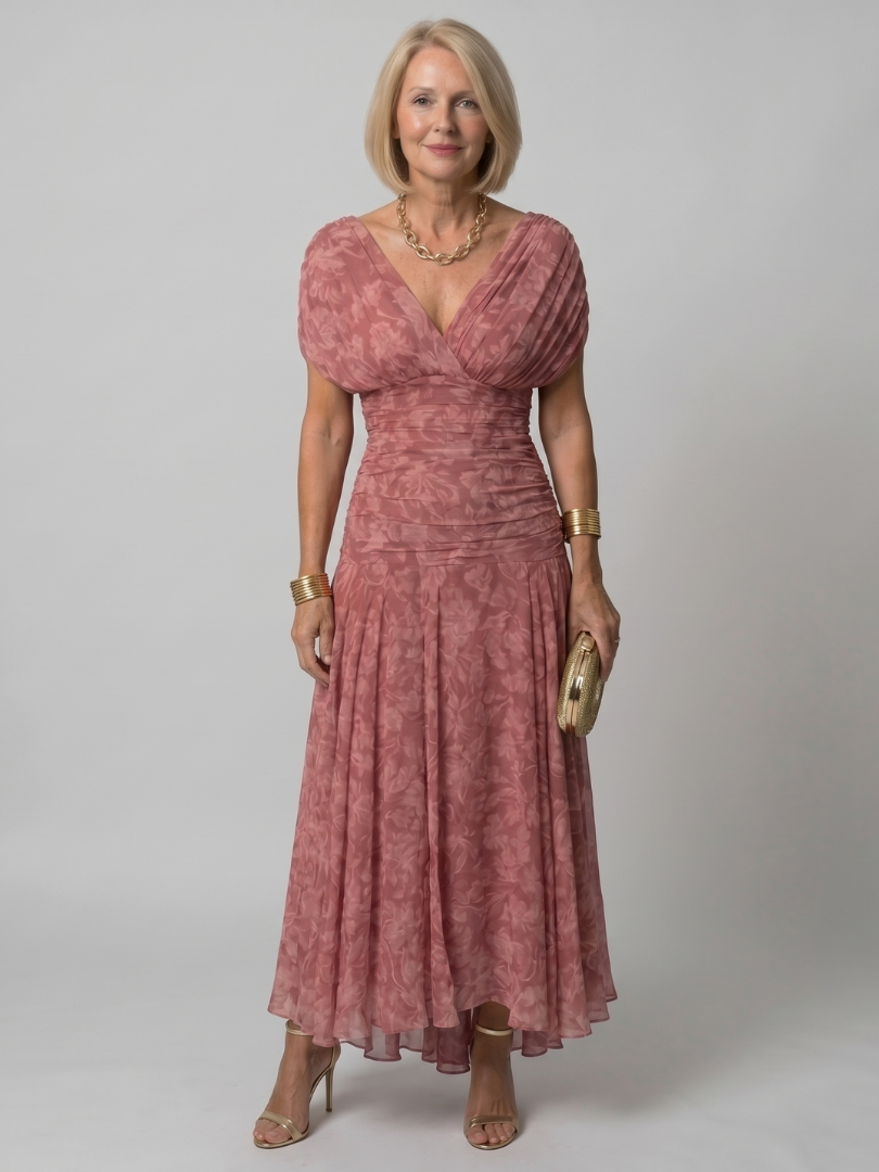 Calen | Vestido Midi Casual con Hombros Descubiertos