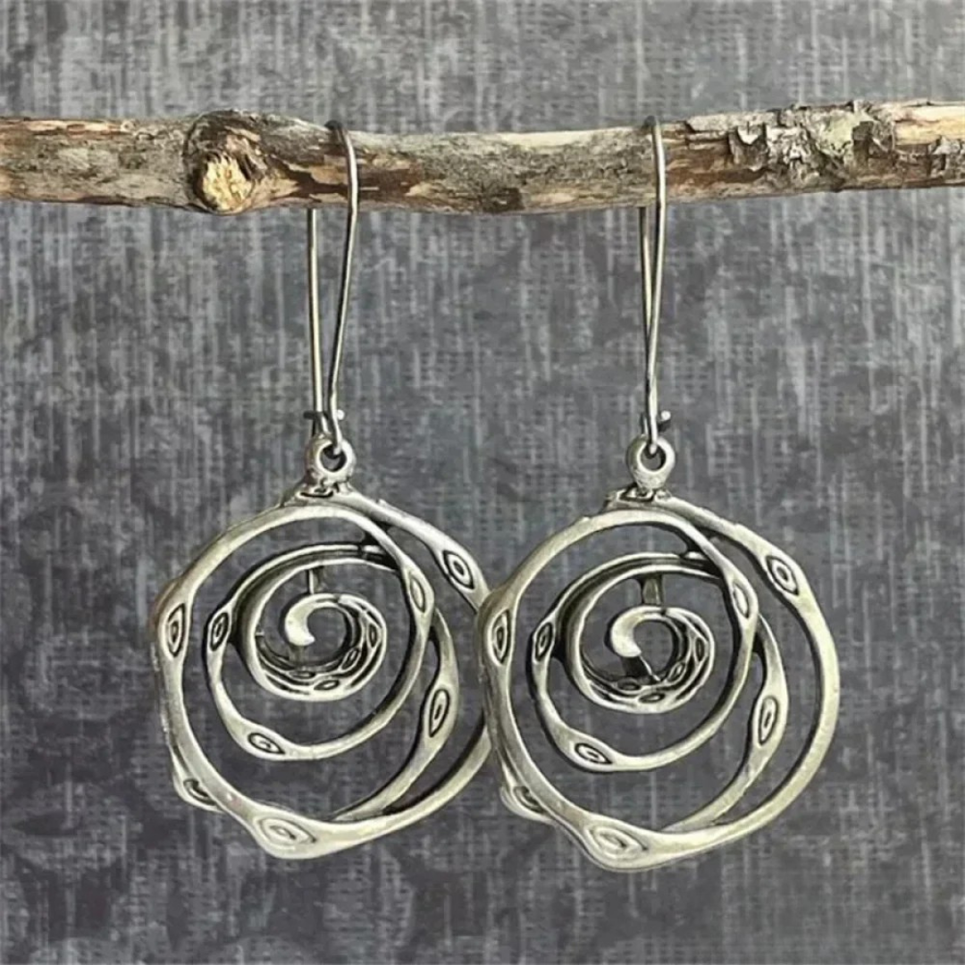 Pendientes de plata laberínticos