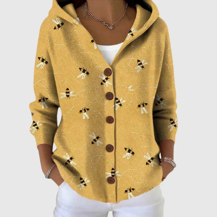 Suéter Cardigan con Capucha