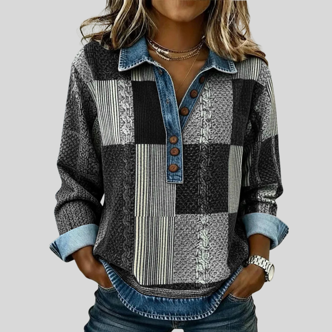 Sientje - Sudadera de patchwork en colores bloqueados