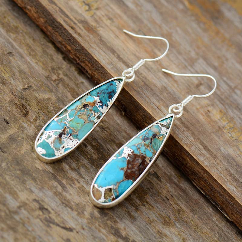 Pendientes de Jaspe Turquesa Chic
