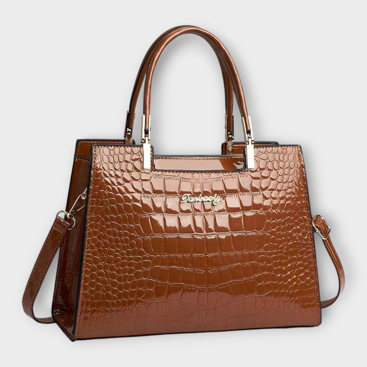 Maison Verdelle - Bolso de mano con estampado de cocodrilo brillante