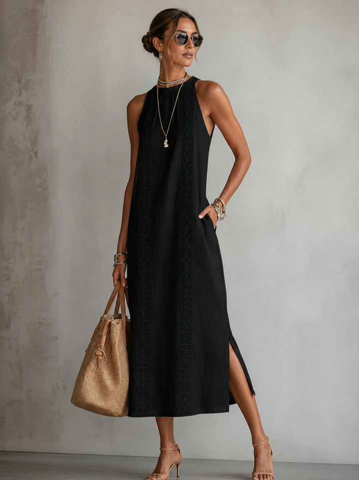Marit | Vestido bordado ligero y que disimula el vientre con bolsillos