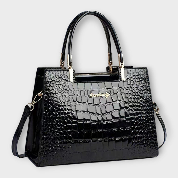 Maison Verdelle - Bolso de mano con estampado de cocodrilo brillante