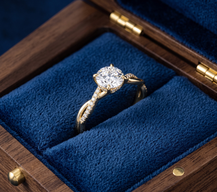 Anillo Solitario Trenzado Serena