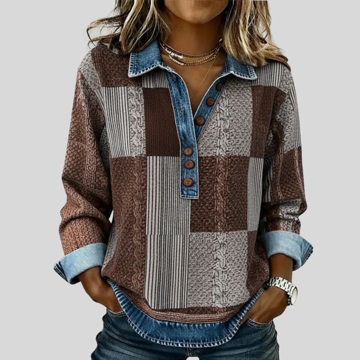 Sientje - Sudadera de patchwork en colores bloqueados
