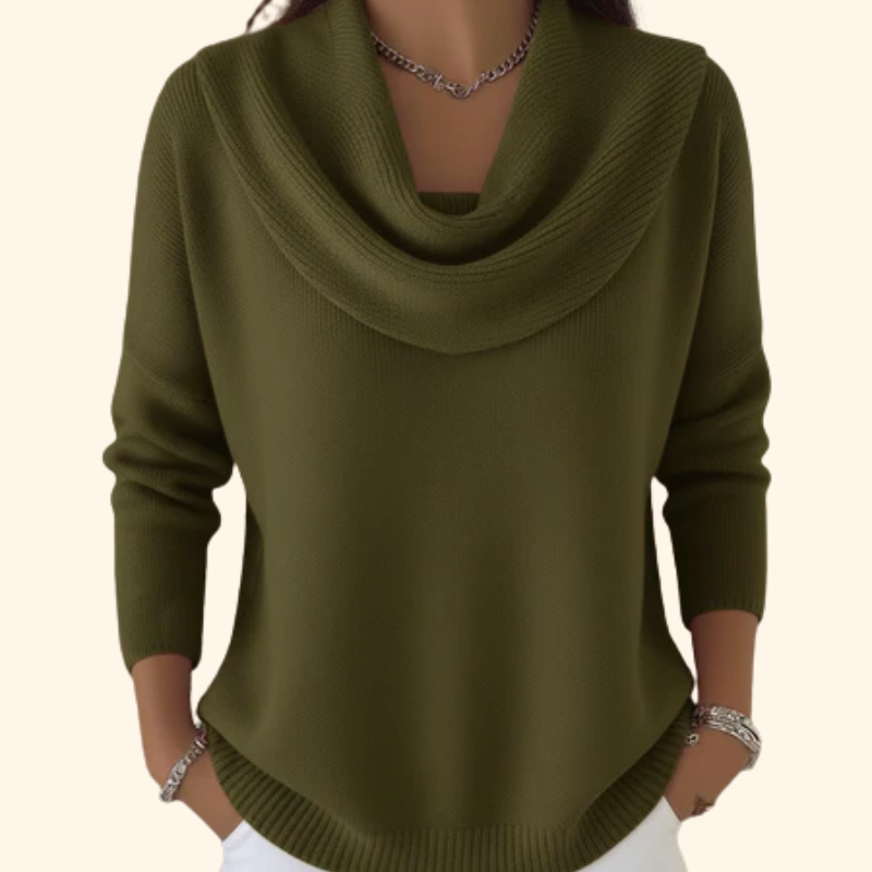 Iole | Suéter con Cuello Drapado