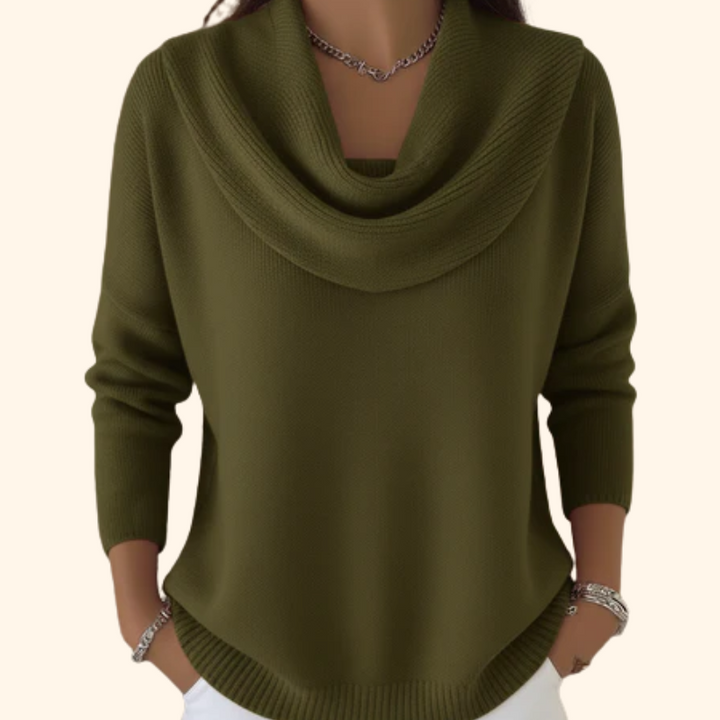 Iole | Suéter con Cuello Drapado