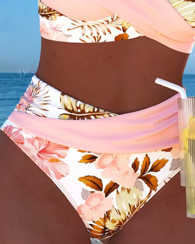 Jolina | Bikini Floral con Abertura Contrastante