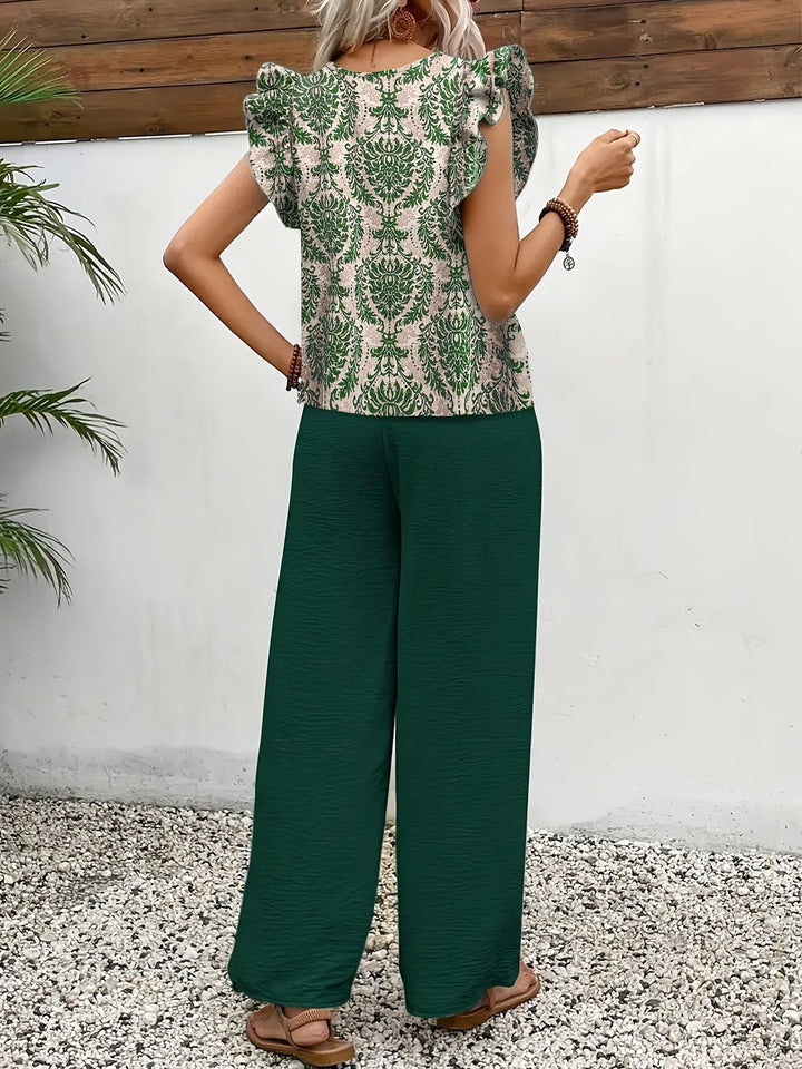 Amelia | Elegante Conjunto de Dos Piezas Paisley
