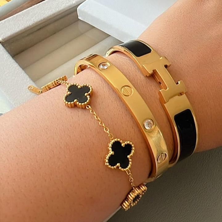 Conjunto de Pulseras de 3 Piezas Negro