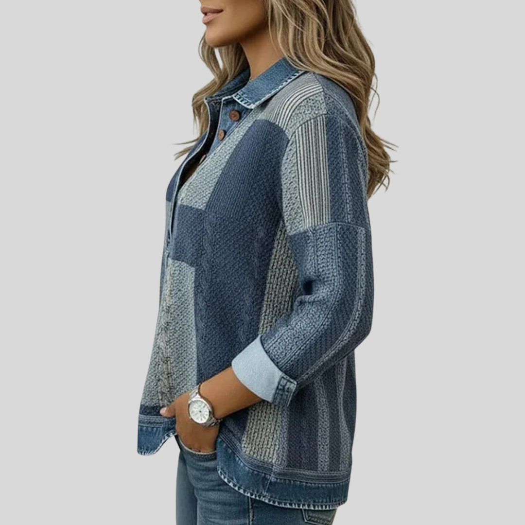 Sientje - Sudadera de patchwork en colores bloqueados