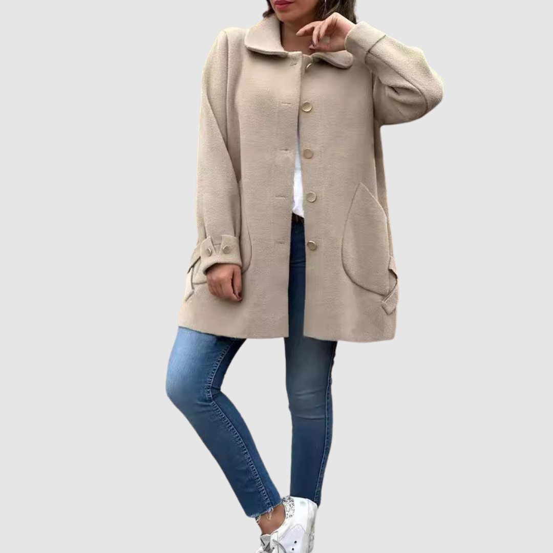 Martina - Abrigo oversize clásico con botones