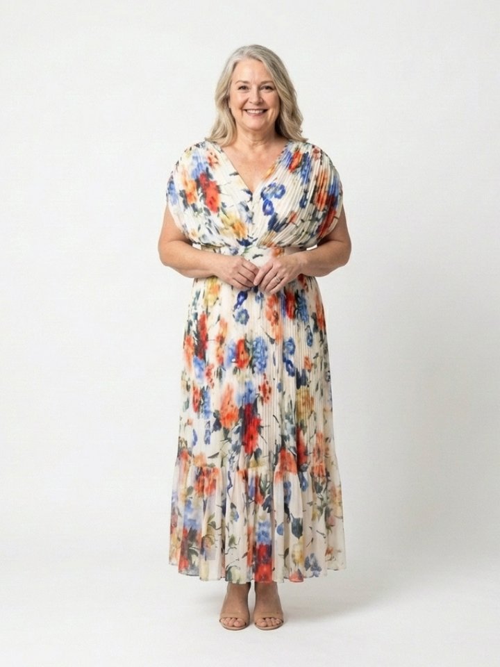 Savannah | Vestido midi plisado sin mangas