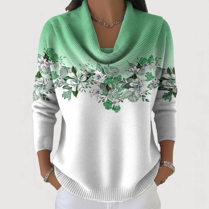 Aurora | Suéter Floral de Cuello Alto