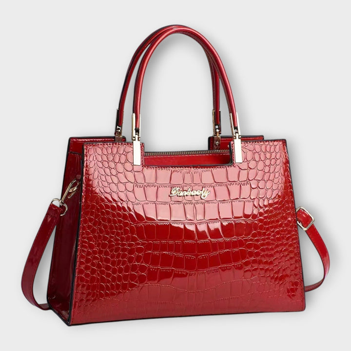 Maison Verdelle - Bolso de mano con estampado de cocodrilo brillante