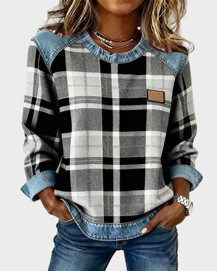 Ivy – Sudadera de Motivo Patchwork para Mujer
