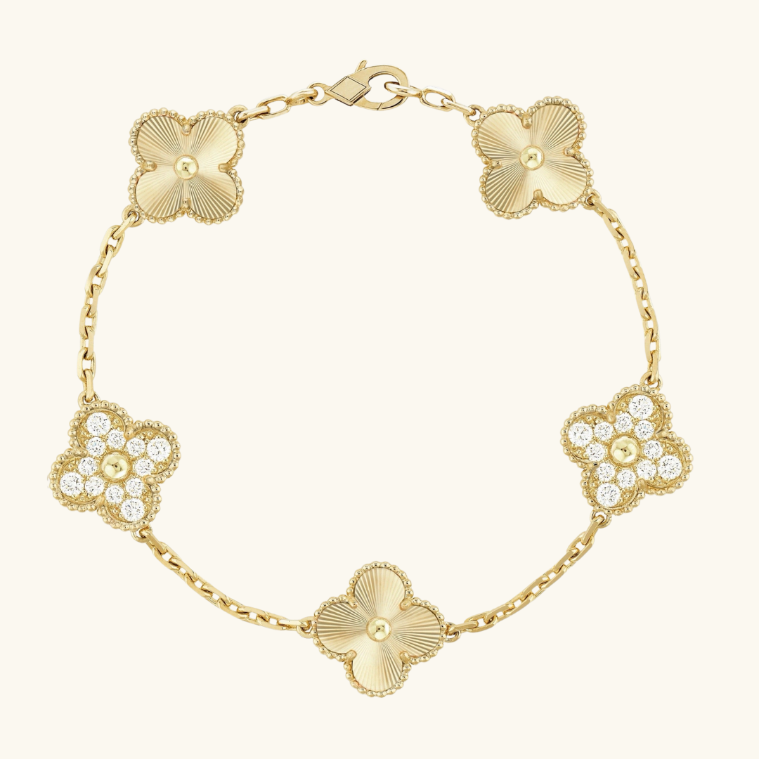KLEEBLATT | Pulsera Guilloché Doré Prestige