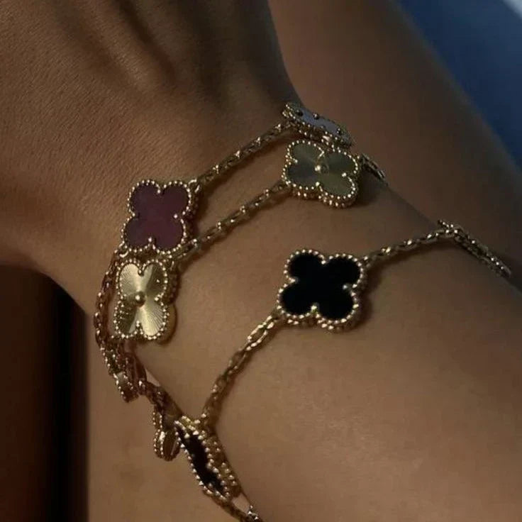 KLEEBLATT | Pulsera Negra/Dorada