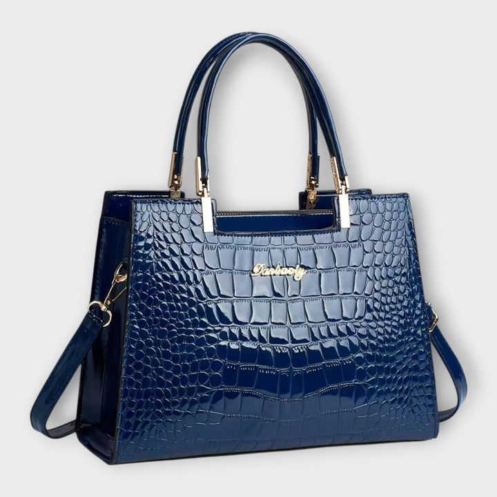 Maison Verdelle - Bolso de mano con estampado de cocodrilo brillante