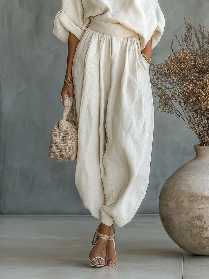 Conjunto Top Off-Shoulder Pantalón