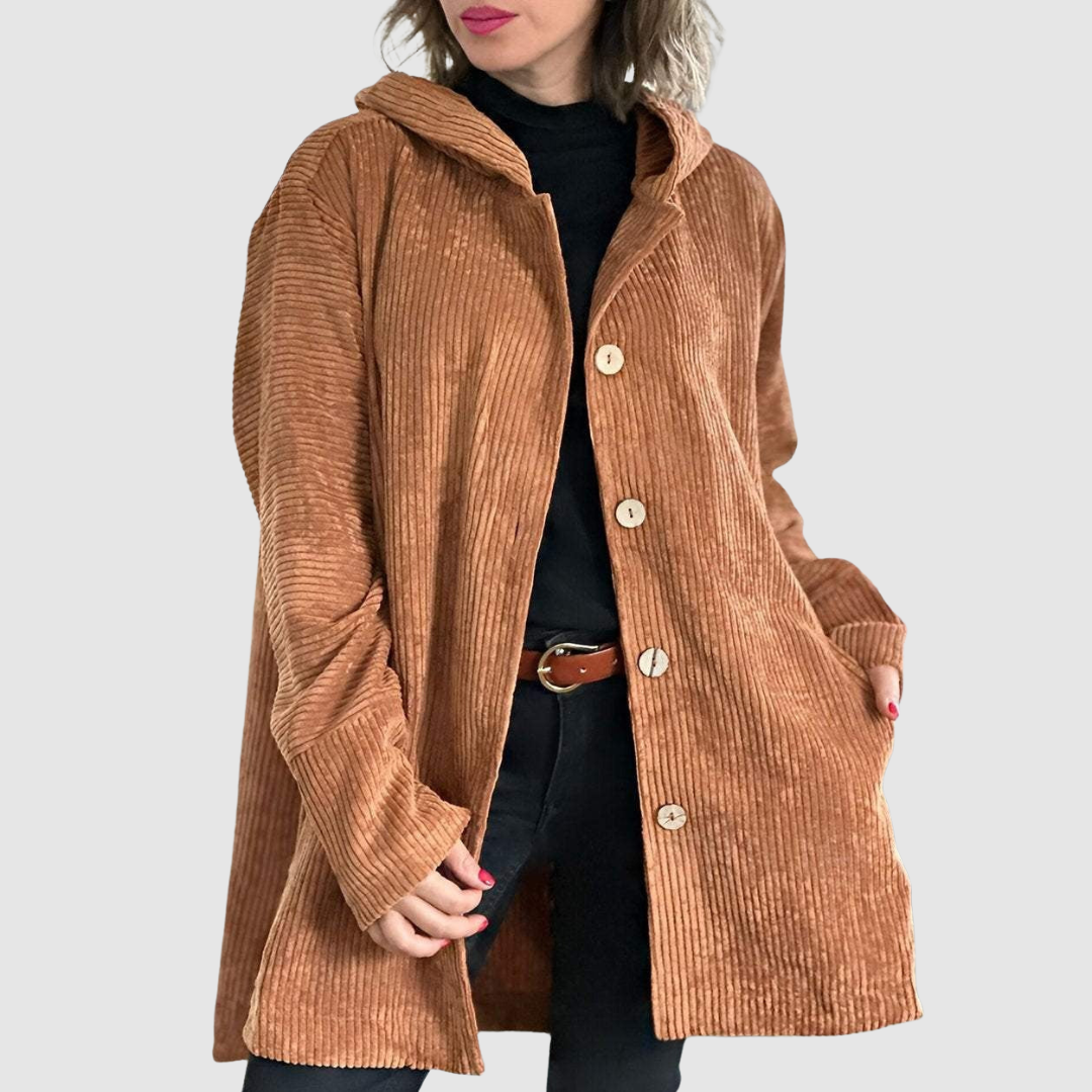 Stella - Chaqueta de terciopelo cómoda con capucha