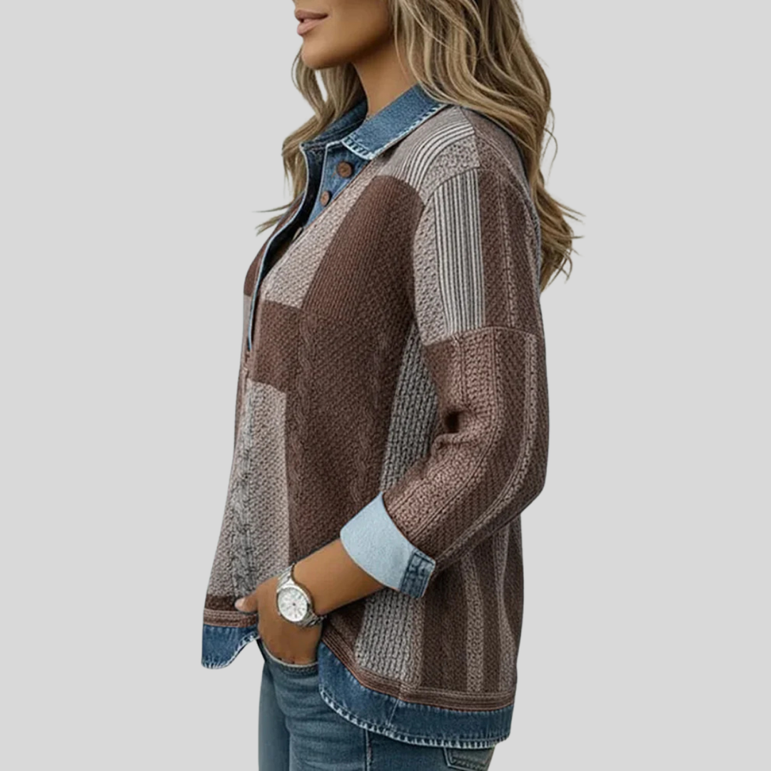 Sientje - Sudadera de patchwork en colores bloqueados