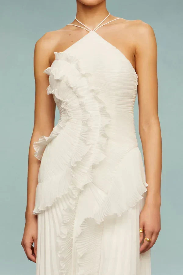 LIYANA | Vestido con volantes en espiral